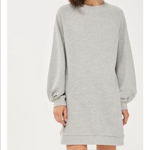 Topshop Gray Sweatshirt Dress